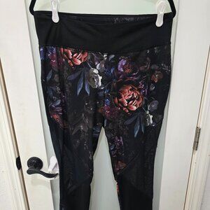 Rainbeau Curves XL Floral Leggings with Mesh Panels | High Waist